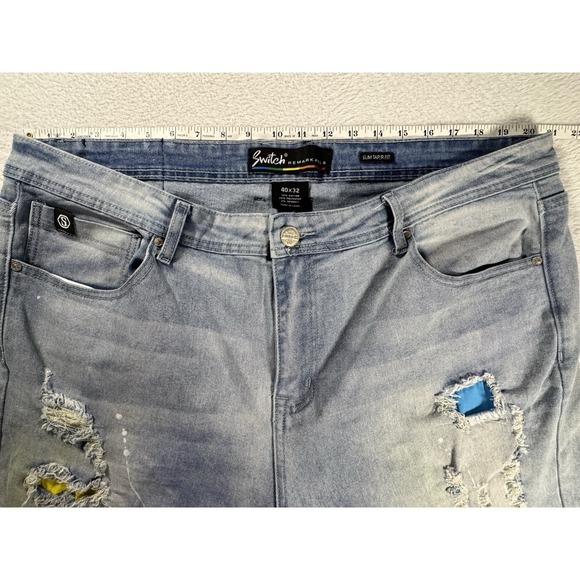 Switch Remarkable Jeans 40x32 Slim Taper Distressed Paint Acid - Picture 6 of 9